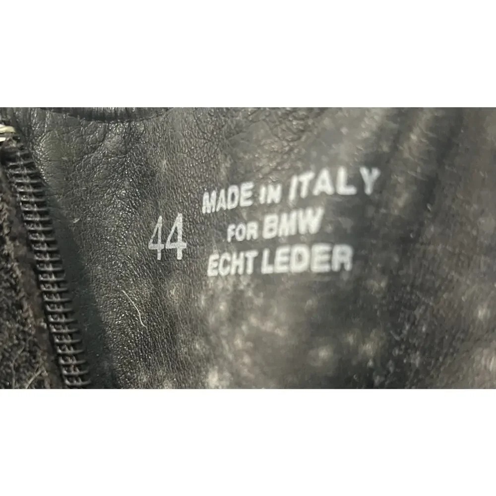 Vintage BMW Motorrad Leather Motorcycle Boots Made Italy Black EU 44 Biker Sz 11